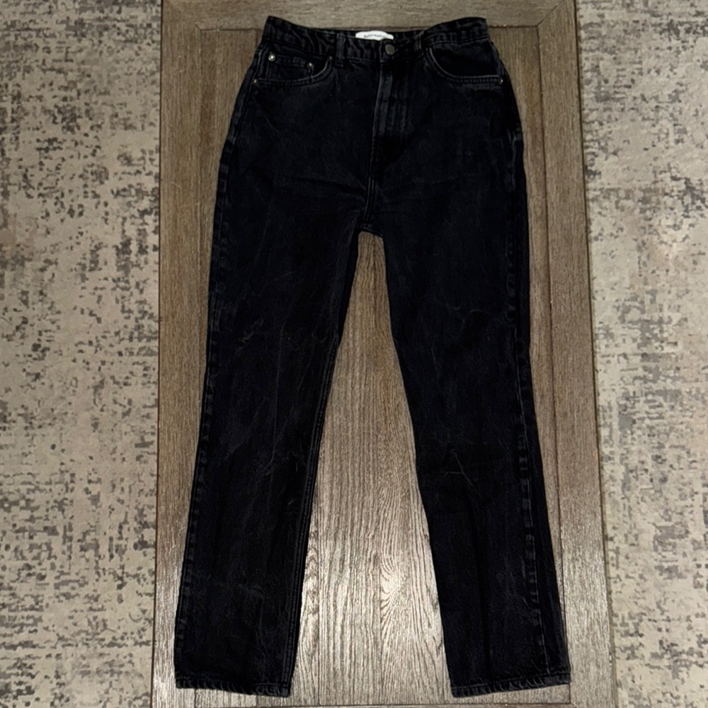 Reformation High Rise Straight Jeans Black